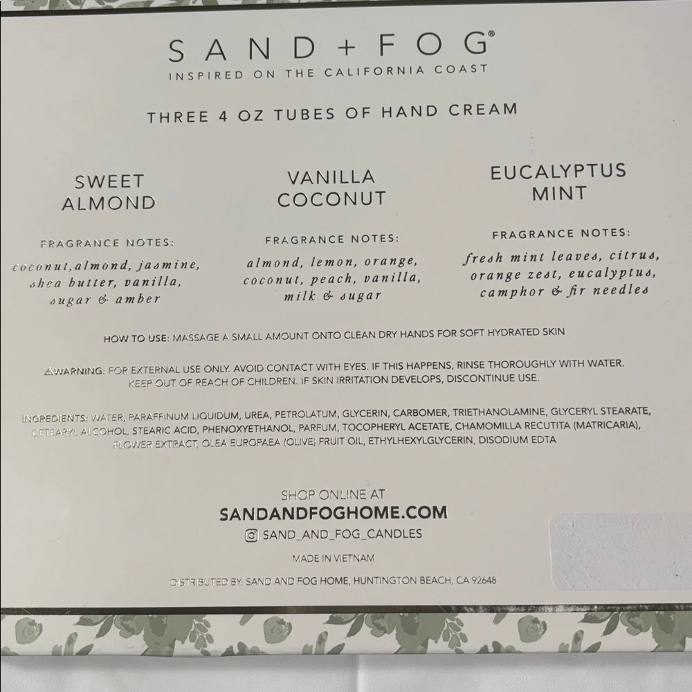 Sand + Fog Hand Cream Trio Set
